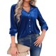 thumbnail image 5 of VISgogo, camisas de terciopelo salvaje a la moda para mujer, blusas de manga larga con cuello vuelto de Color sólido, blusas informales con botones para primavera y otoño VISgogo moda, 5 of 9