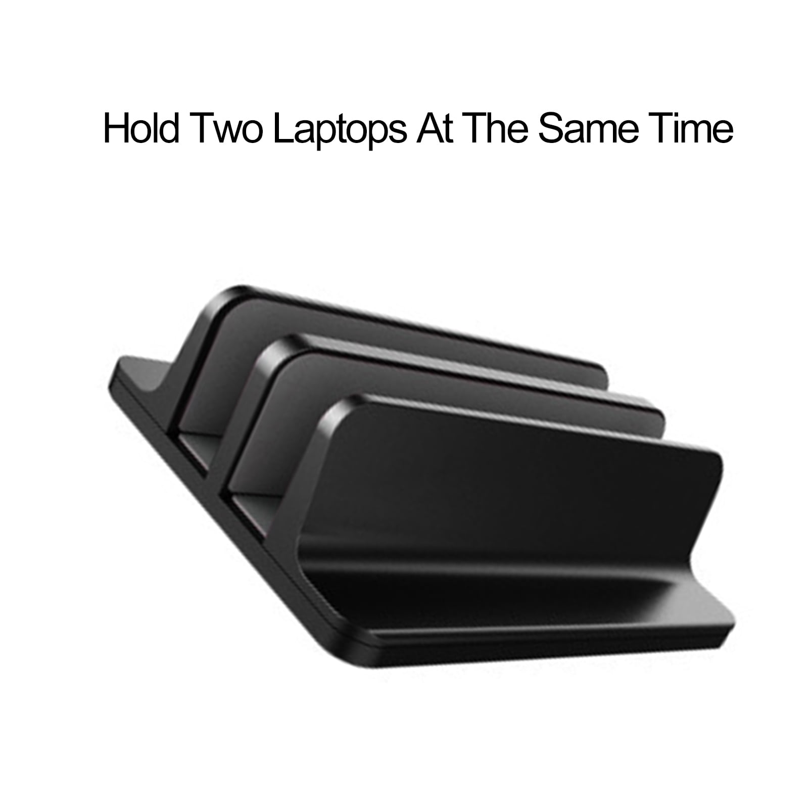 Desk Vertical Laptop Stand 2 Slot Desktop Stand Holder With Adjustable Dock Aluminum Alloy Laptop Stand For Desk Compatible With 17in Laptops