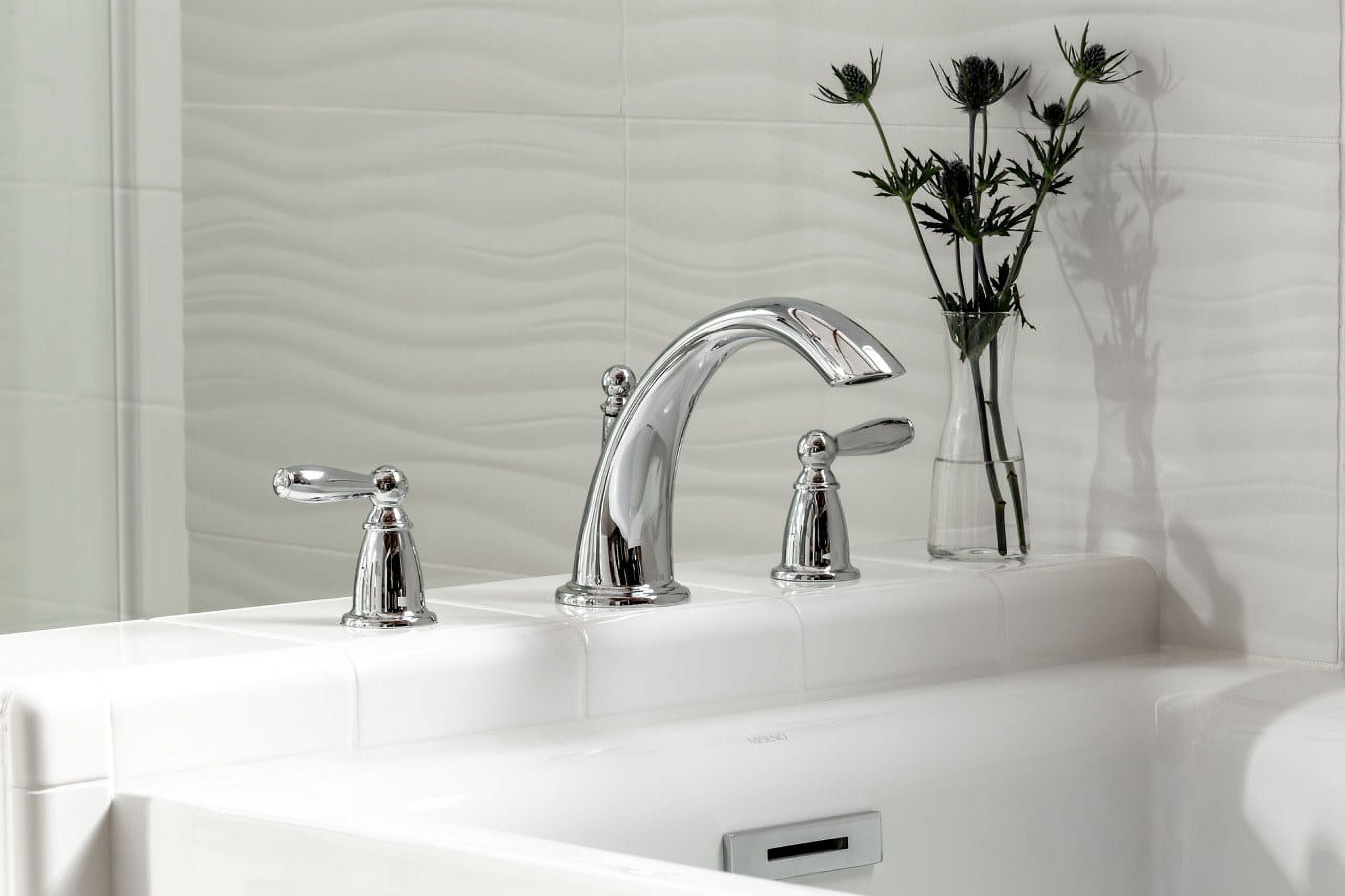 Moen T6193 Waschtisch-Armatur, Chrom | Wasserhahn Für Badezimmer Mit 3-Loch-Montage, Höhenverstellbar