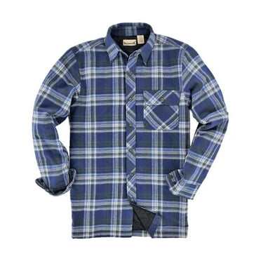Wrangler Men's Sherpa Lined Flannel Heavyweight Shirt Jacket - Walmart.com