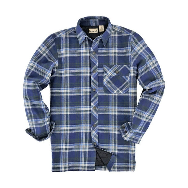 Backpacker Men's Flannel Shirt Jacket with Quilt Lining - Walmart.com