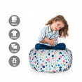 thumbnail image 2 of Abstract Storage Toy Bag Chair, Dots Little Circles with Bunch of Spots Background Girlish Abstract Design, Stuffed Animal Organizer Washable Bag, Large Size, Multicolor, by Ambesonne, 2 of 3