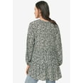 thumbnail image 2 of ellos Women's Plus Size Tiered Tunic With Notch V-Neck - 14/16, Black Cloud Blue Print, 2 of 2
