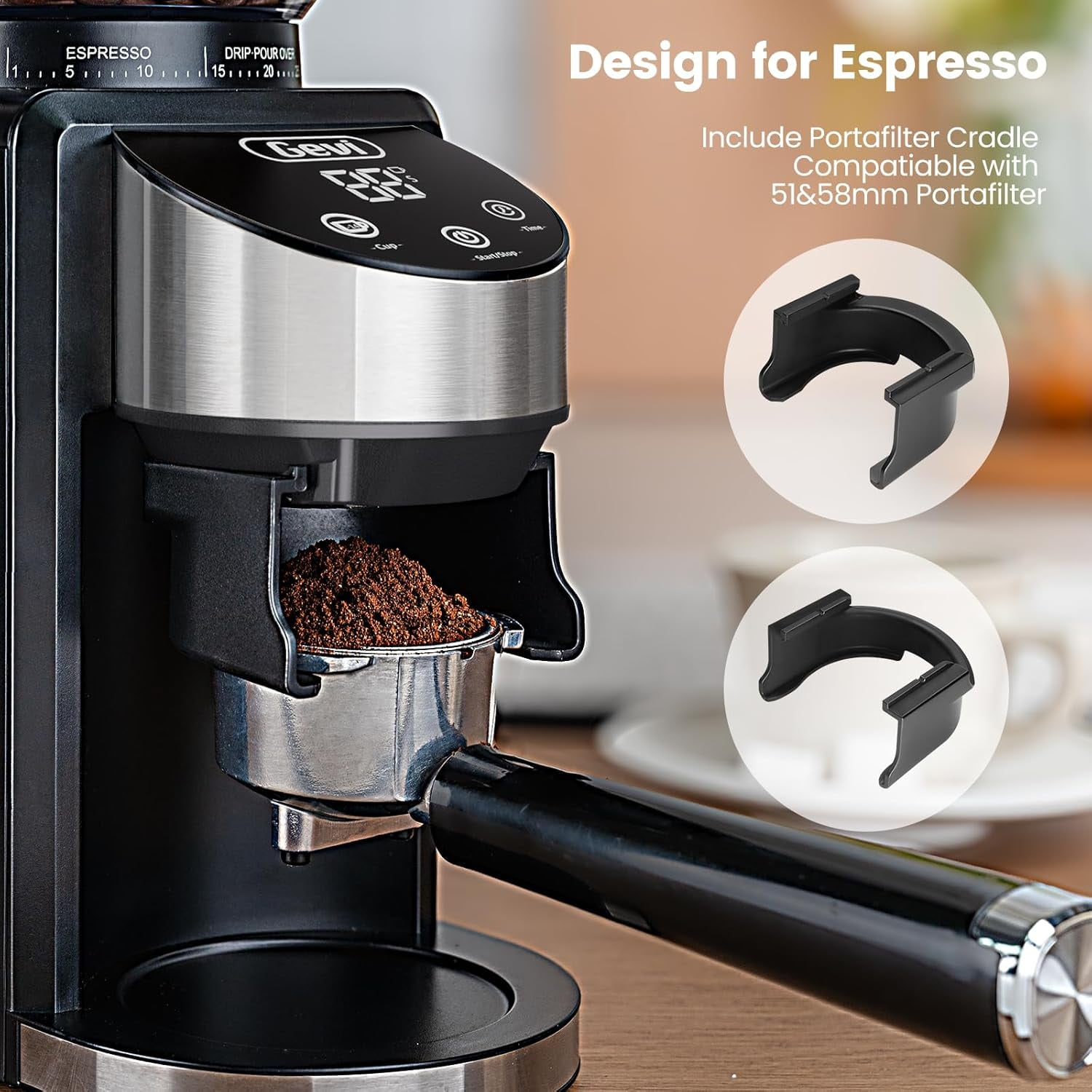 Electric Coffee Grinder with 35 Grind Settings for Espresso and Drip, Burr Mill for Home Use