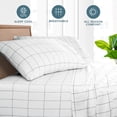 thumbnail image 3 of Bare Home Pillowcase Set - Premium 1800 Collection - Double Brushed - Ultra Soft - King Size, Grid - White/Gray, 2 Count, 3 of 6