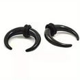 thumbnail image 4 of Acrylic Bull Horn Tapers Septum  Ear Plugs with 2 Black O-Rings, 4 of 11
