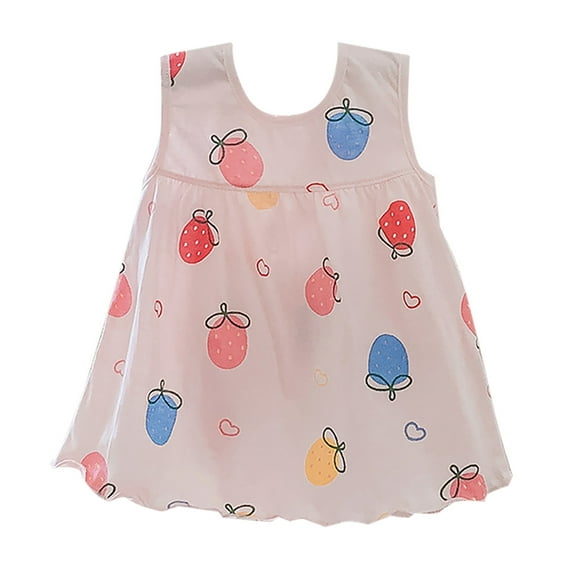 ZACPNCV Toddler Baby Girls Summer Dress Clothes Newborn Cotton Casual Flower Print Short Sleeve Dresses Girls Sundress Multicolor 0-2 Years