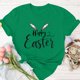 thumbnail image 4 of Mujeres de Manga Corta Tops Casual Nuevo Cuello Redondo Pascua, Ligera Camiseta de Poliéster Spandex, 4 of 4