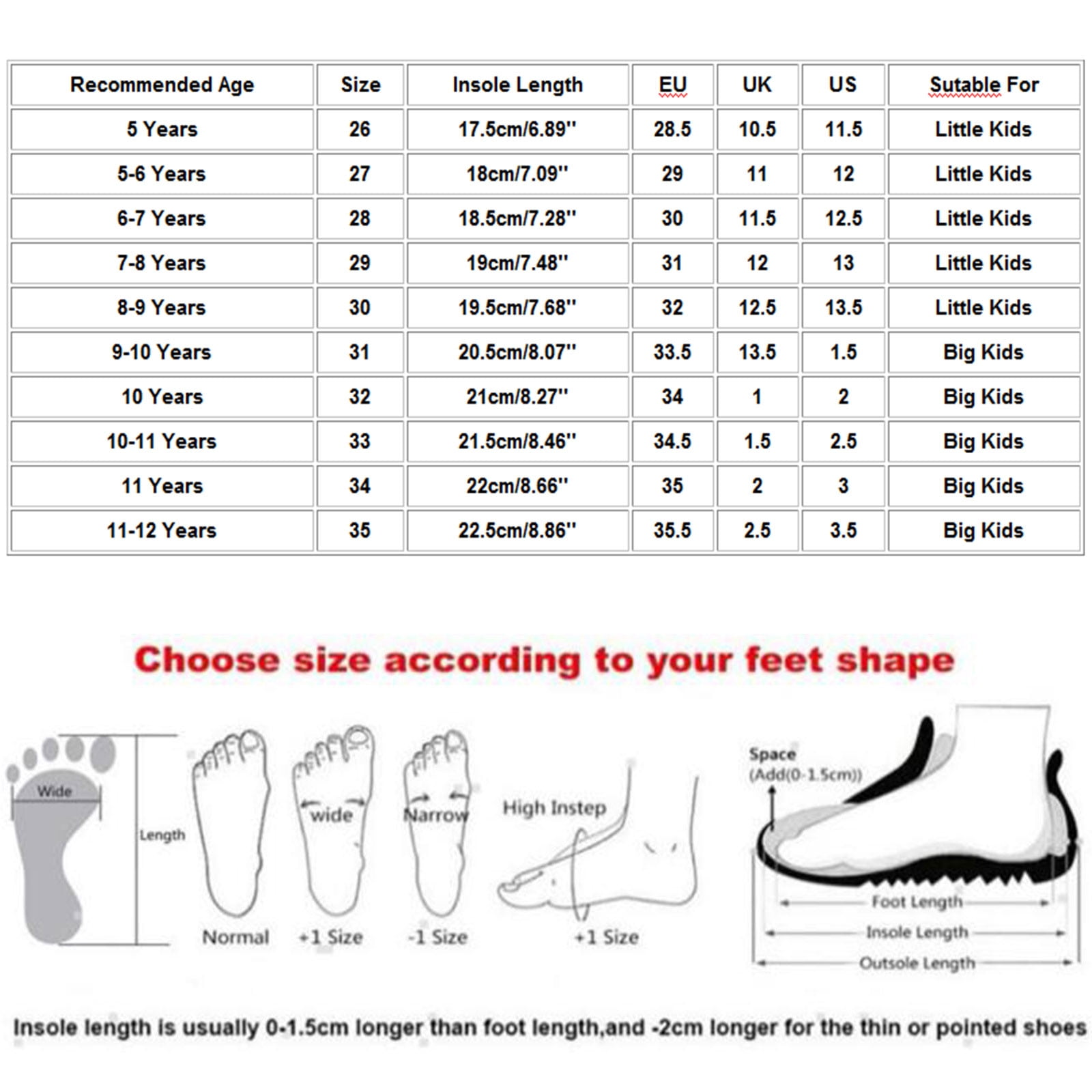 Age 9 shoe size sale