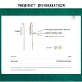 thumbnail image 5 of Bellitia Jewelry Rose Gold/White Gold Plated 925 Sterling Silver Long Drop Threader Chain Earrings for Women Ladies, CZ Simulated Diamond Pull Through Style Earrings, 5 of 7