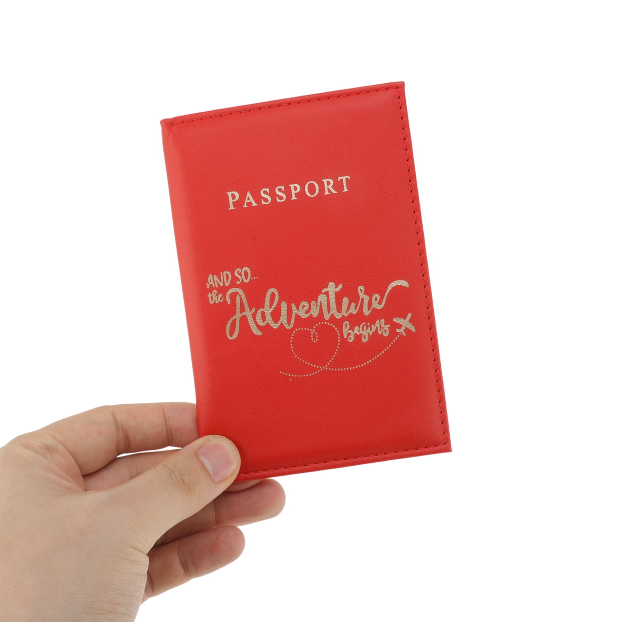 Unique Bargains Letters Design Passport Holder 1 Pc Red