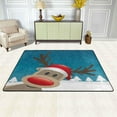 thumbnail image 2 of Dreamtimes Reindeer Red Nose Non-Slip Area Rug 72"x48", Winter Snow Soft Non Slip Washable Floor Mats for Indoor Front Porch,Living Room, Bedroom,Kitchen, 2 of 5