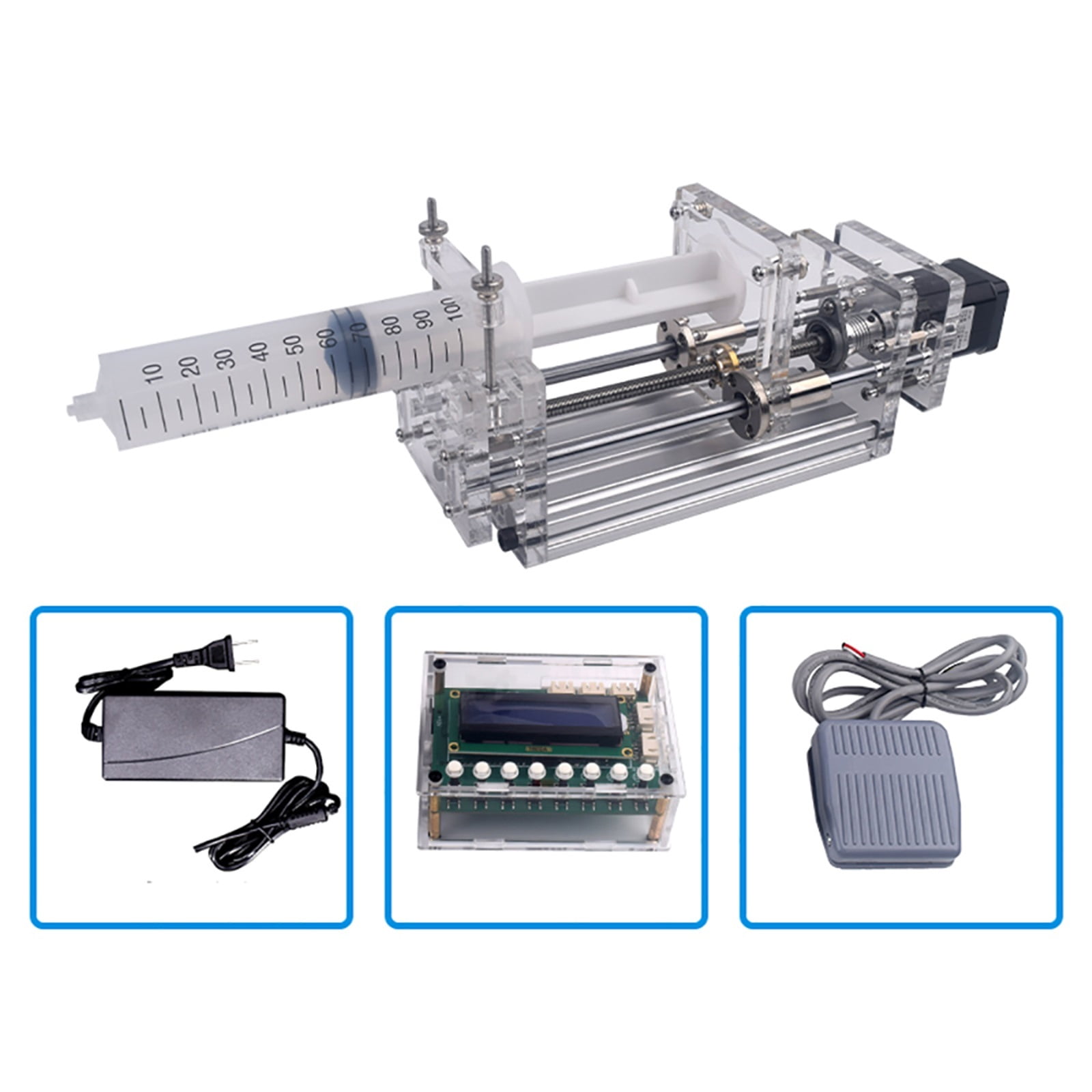 1-150ML Laboratory Micro Syringe Pump Desktop Precision Electric Injection Pump Mini Propel Pump Liquid Glue Dispenser DC 12V ,Corrosion-Resistant