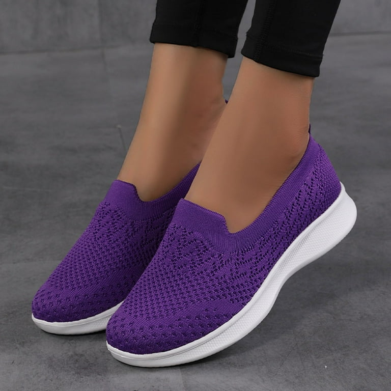 kamemir Walking Shoes Women Women s Slip on Sneaker Wide Width Available Purple 6.5