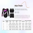 thumbnail image 3 of TiaoBug Kids Girls Gymnastics Leotard Dance Outfits Long Sleeve Rhinestone Bodysuit with Crop Top Short Navy Blue 12, 3 of 3