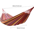 thumbnail image 5 of Hyasfey Outdoor Canvas Hammock with Carry Bag Strap Portable Heavy Duty Single Double Person Camping Garden Patio Balcony Porch Backyard Colorful Stripe Hammock, 5 of 7