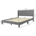 thumbnail image 2 of Velets Upholstered Low-Profile Platform Bed with Adjustable Headboard - Solid Wood Frame and Slat System (Dark Gray, Queen), 2 of 3
