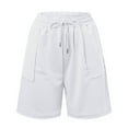 thumbnail image 5 of Kiittyyyy Womens Shorts Casual With Pockets Clearance Shorts for Women Plus High Waisted Womens Drawstring Shorts with Lace Linen Soft Shorts for Women Plus Running Shorts for Women With Pockets, 5 of 7