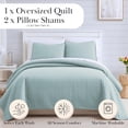 thumbnail image 3 of Oversized Square Stitched Solid Embroidered 3-Piece Quilt Set by Southshore Fine Linens, 3 of 10