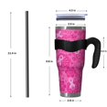 thumbnail image 4 of 40oz Tumbler,Pink Ribbon Pattern Insulated Tumblers with Removable Handle,Stainless Steel Double Vacuum Coffee Tumbler Cup with Straw for Home,Office,Travel,Party, 4 of 5