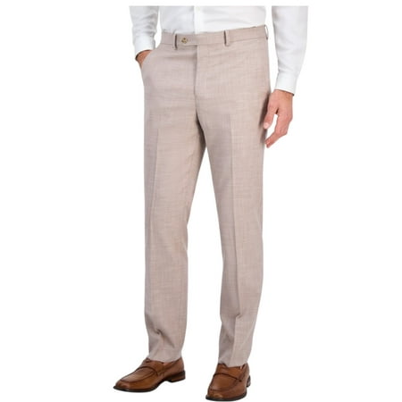 Tallia Mens Classic fit Dress Pants 40 / 32 Beige Solid