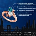 thumbnail image 2 of Gem Stone King 18K Rose Gold Plated Silver London Blue Topaz White Moissanite Ring for Women (1.78 Cttw, Heart Shape 6MM, Gemstone November Birthstone, Size 8), 2 of 6