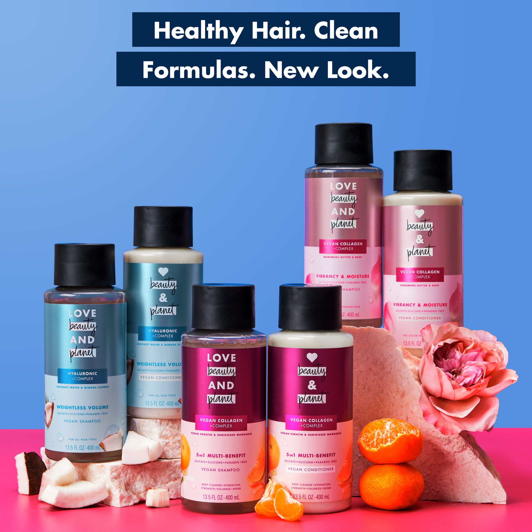 Love Beauty and Planet Daily Shampoo with Coconut Water All Hair Types, Mimosa Flower, 13.5 fl oz