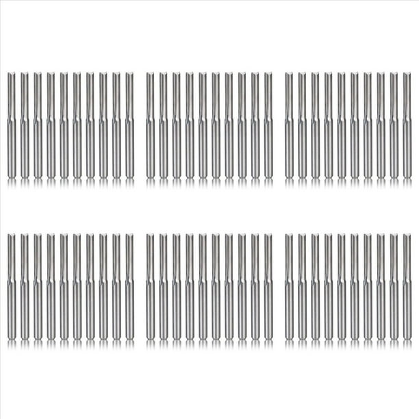 60 Piezas 2 Brocas de Enrutador Cnc de Flauta 3.175Mm Fresa de Acero de Tungsteno de Ranura Recta para Madera y PláStico