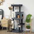 thumbnail image 2 of PawHut 52 Inch Cat Tree with Scratching Posts, Cat Bed, Condo, Dark Grey, 2 of 10