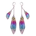 thumbnail image 1 of CNKOO Fairy Cicada Butterfly Wings Earrings Fantasy Tassel Jewelry Gradient Colorful Rhinestone Sequins Long Drop Earrings, 1 of 3