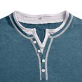 thumbnail image 7 of JIAYUE Men's T Shirt Contrast Color Henley Long Sleeve Shirts V Neck Buttons Placket Slim Fit Casual Pullover Tops For Commute Travel And Daily Comfortable Wear, 7 of 7