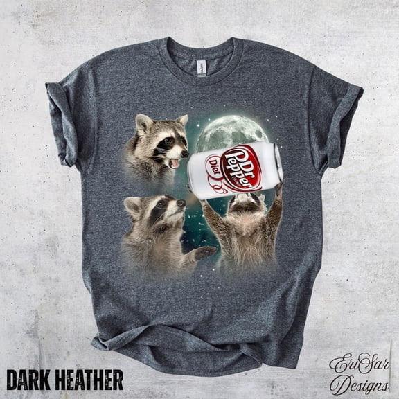 Funny Animal Diet Dr Pepper T-Shirt – Moon Graphic Tee DARK HEATHER Unisex S-5XL Hot Trending Shirt, Vintage Birthday Gift