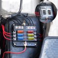 thumbnail image 2 of Caja de fusibles positiva y negativa independiente para automóvil con luz indicadora LED, tipo de cableado de tornillo de 1 entrada y 6 salidas, 2 of 5