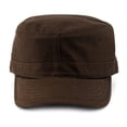 thumbnail image 2 of NYFASHION101 Fashionable Solid Color Unisex Fitted Army Military Cadet Cap, Brown, L, 2 of 4