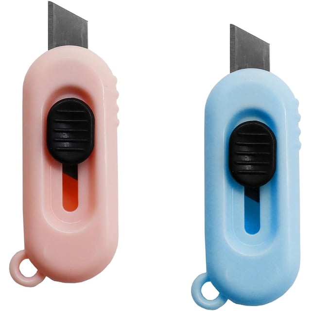 Mini Cutter Letter Opener Small Paper Slitter Art Knife for Envelope Mail Wrapping Cutting Box Express Unpacking 2 Pack