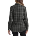thumbnail image 3 of Chaquetas ligeras INSPIRE CHIC para mujeres con botones de cuadros de tweed, 3 of 6
