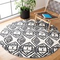 thumbnail image 2 of SAFAVIEH Metro Peronel Diamond Area Rug, Black/Ivory, 6' x 6' Round, 2 of 8