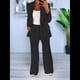 thumbnail image 4 of Conjuntos de 2 Piezas para Mujer, Grandes, Estilo Informal de Negocios, Larga, Solapa, Pantalón Recto, Trajes. Negro XXL, 4 of 5
