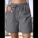 thumbnail image 5 of Pantalones Cortos Casuales Omen con Cordón Ajustable, Cintura Elástica, Cómodos, de Verano, con Bolsillos, Gris, Talla M, 5 of 7