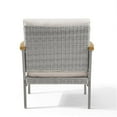 thumbnail image 2 of SONGMICS HOME Sencillo Lounge Chair – 1-Seat Patio Sofa with Faux Wood Arms, Gray & Beige, Modern Transitional Style, 2 of 9