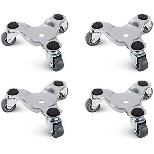 4 Pack 6 Inch Steel Tri-dolly Set For Moving Furniture And Appliances 220lbs Load Capacity