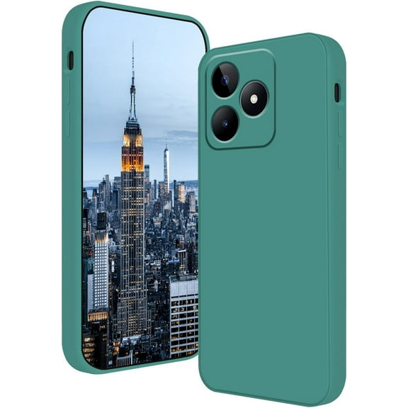 Compatible with Poco F6 Case Silicone Liquid Dark Green, Soft Smooth Touch for Xiaomi Poco F6 Phone Case Silicone Shockproof Thin Cover (Dark Green)