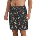 thumbnail image 2 of Disketp Men's Swim Trunks Hawaiian Breathable Surf Beach Swimsuits Mesh Lining Beach Shorts with Pockets-Forest Flora and Insects, 2 of 7