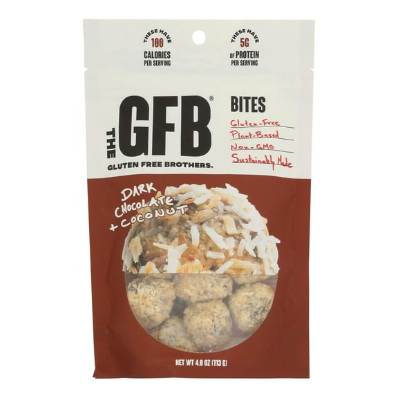 GFB Gluten Free Bites, Dark Chocolate Coconut 4 oz (Pack of 6)