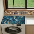 thumbnail image 4 of ZIATUBLES Dust Cover Pad for Washer Dryer Water Resistant Washing Machine Top Protector Mat for Laundry Room Home Multi Use Home Decor Accessories, 24 x 19.7 Inch, Dolphin Moon Floral Leaf, 4 of 7
