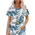 thumbnail image 7 of Spring Savings Clearance!Viikei Womens Blouses Clearance under $10,Ladies' Casual Short Sleeved Loose Round Neck Floral Print Top Multicolor XL, 7 of 7