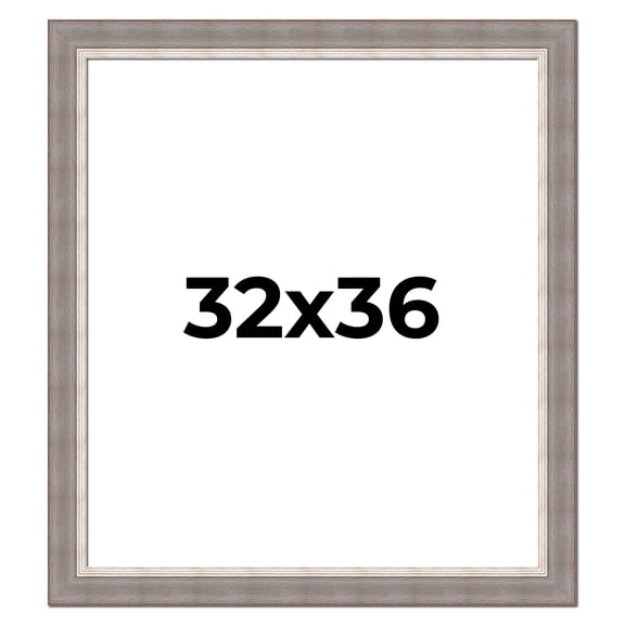 32x36 Frame Grey Real Wood Picture Frame Width 2.75 Inches | Interior Frame Depth 0.5 Inches |