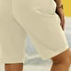 thumbnail image 5 of mfyjkho Pantalones Cortos De Entrenamiento Para Mujer, Pantalones De Lino De Color Liso Con Cintura Elástica Y Bolsillos Para Mujer, Pantalones Cinco Cuartos Pantalones Cortos Para Mujer Xxl, 5 of 7