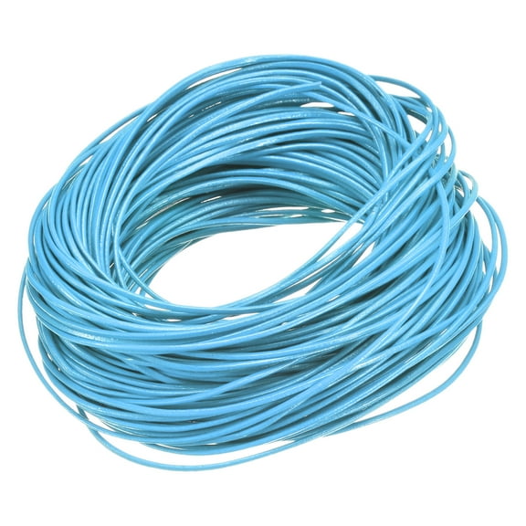 20 Yards 1mm Round Leather Cord Lacing Strings for DIY Crafts Sky Blue
