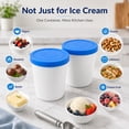 thumbnail image 5 of Premium Ice Cream Containers (2 Pack - 1 Quart Each) Perfect Freezer Storage Tubs Container with Silicone Lids for Ice Cream, Sorbet and Gelato - Blue, 5 of 9